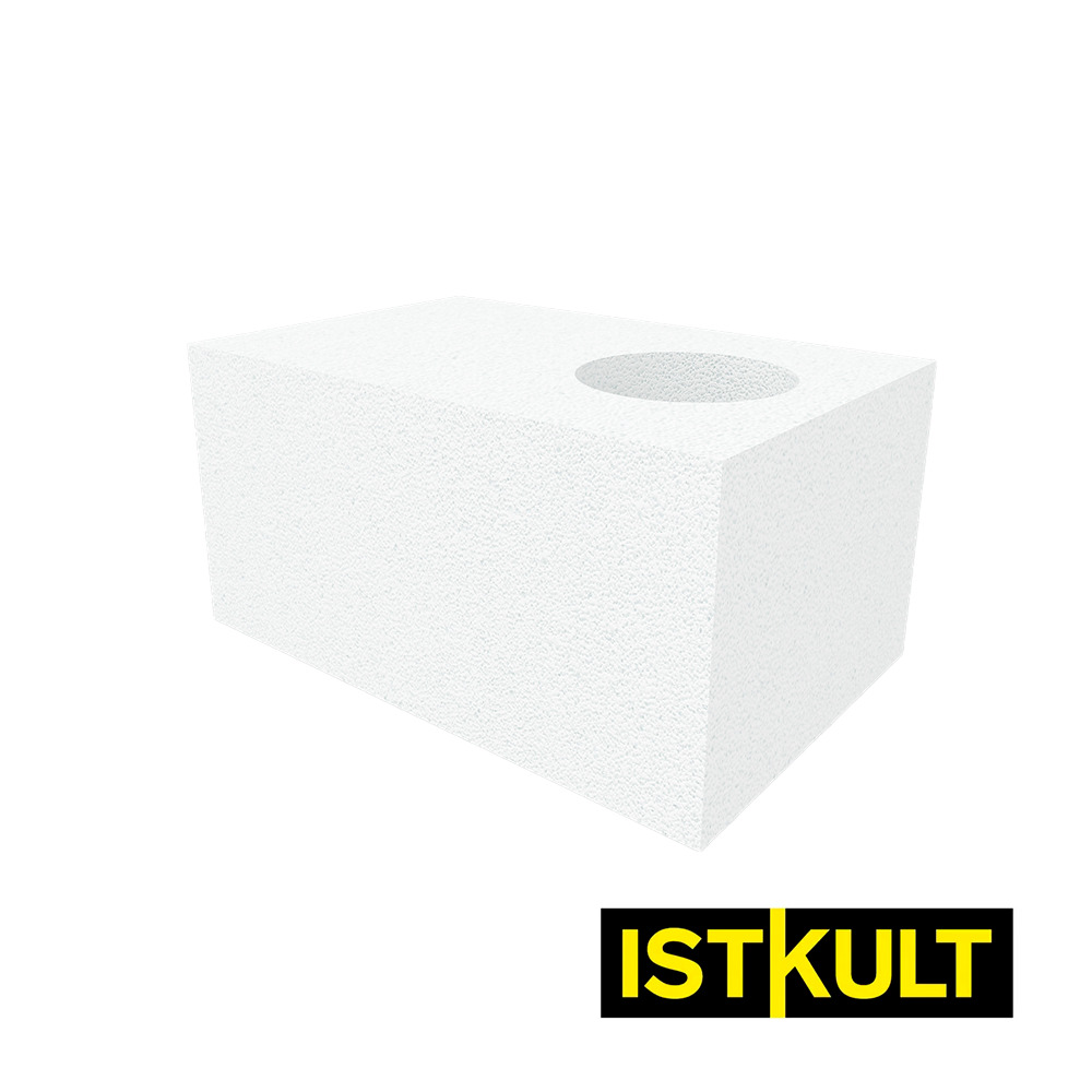 Газобетонный O-блок ISTKULT отверстие диаметром 250 мм 500х375х250 мм